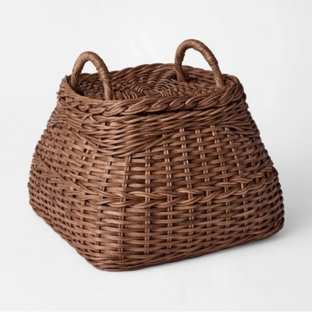 Square Rattan Basket Dark Brown - Threshold™ designed with Studio McGee